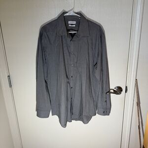 Calvin Klein Men Dress Shirt Slim Fit Stretch Non-Iron Button Down Career 17 XL